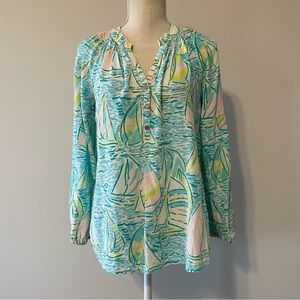 Lilly Pulitzer Multicolor Sailboat Print Blouse